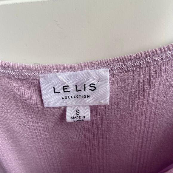 Le Lis S Lavender Purple Tie Up Ruched Keyhole Cutout Camisole Bodysuit - Picture 5 of 7